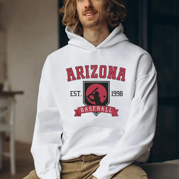 Throwback Arizona Baseball Hoodie, Vintage Diamondbacks Crewneck Hoodie - Picture 1 of 3
